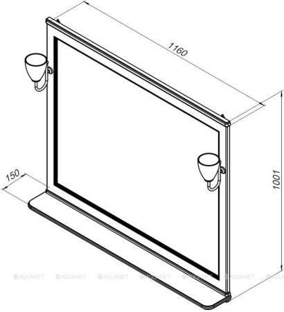 Зеркало Aquanet Валенса NEW 120 белый 