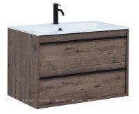 Тумба с раковиной Aquanet Lino 80 Дуб Веллингтон