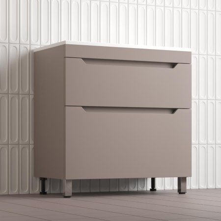 Тумба напольная Style Line "Остин" под раковину Фортуна 100 2 ящ тауп темный эмаль PLUS 