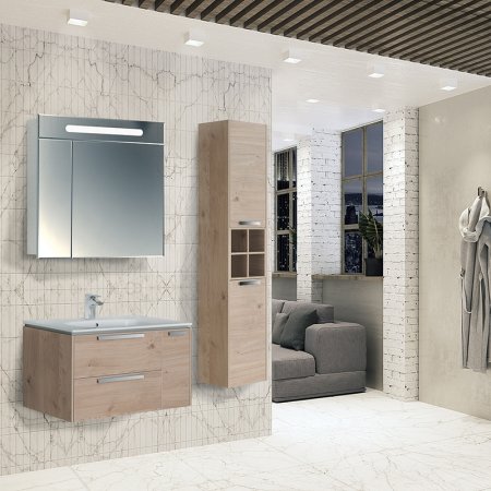 Тумба под раковину Roca Lago 80 857296444 подвесная Светлый дуб 