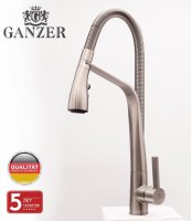 Смеситель для кухни с гибким изливом GANZER GZ16028G SATEEN