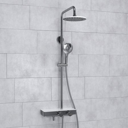 Душевая система WasserKRAFT A113.067.101.CH Thermo с термостатом Хром Белая 