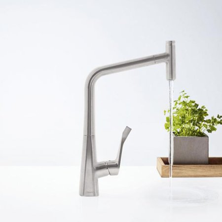 Смеситель Hansgrohe Metris Select M71 73803800 для кухонной мойки, под сталь 
