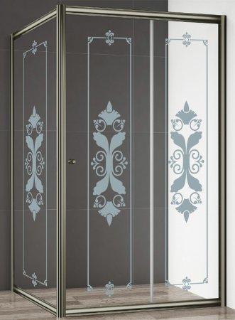 Душевой уголок Cezares Giubileo-AH-1 стекло с узором, бронза 
