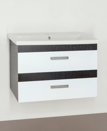 Тумба под раковину Style Line Сакура 80 Люкс Plus подвесная Белая Венге 