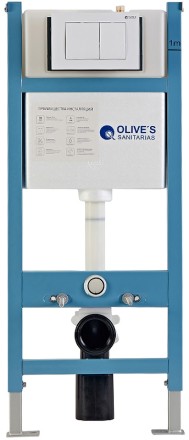 Инсталляция Olive's M48010-PR412W для унитаза с Белой матовой клавишей смыва 