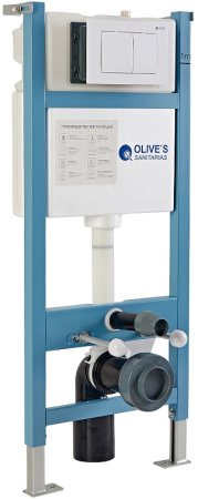 Инсталляция Olive's M48010-PR412W для унитаза с Белой матовой клавишей смыва 