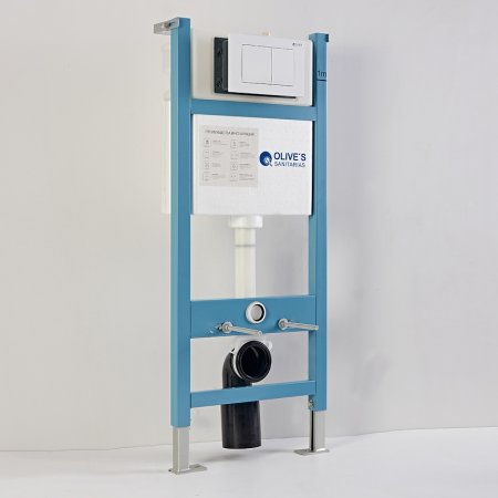 Инсталляция Olive's M48010-PR412W для унитаза с Белой матовой клавишей смыва 