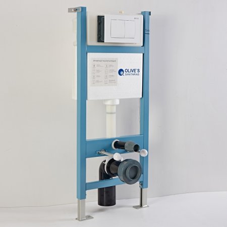 Инсталляция Olive's M48010-PR412W для унитаза с Белой матовой клавишей смыва 