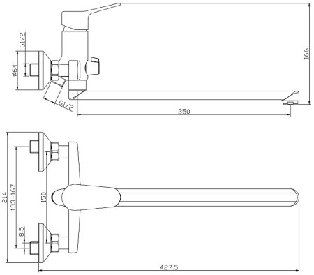 Смеситель для ванны Olive's Nevada 03221NV универсальный Хром 