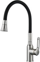 Смеситель для кухни с гибким изливом Raffine F303L-3, сатин