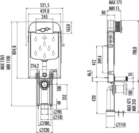 Система инсталляции для унитазов Creavit GR5001.00 