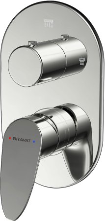 Смеситель для душа встраиваемый на 2 потока Bravat Drop P69190C-2-RUS, хром 