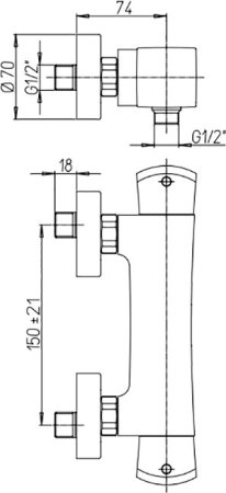 Смеситель для душа Paini Lady 89BY511TH с термостатом Белый матовый Хром 