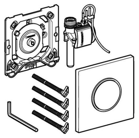 Ручной пневмопривод смыва Geberit Sigma 10 116.015.KN.1 для писсуара 