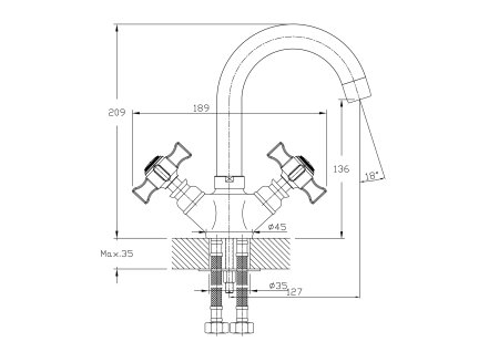Смеситель однорычажный для раковины HAIBA HB4521-5 сатин 