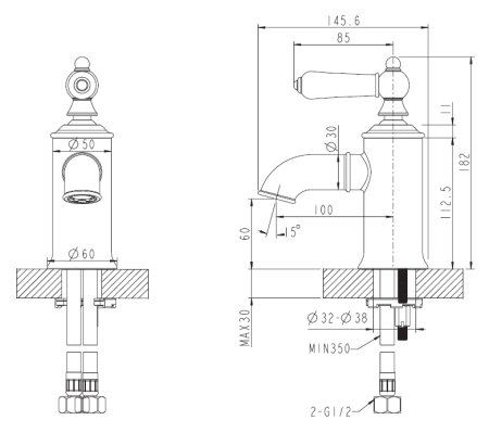 Смеситель Bravat Art F175109G для раковины 
