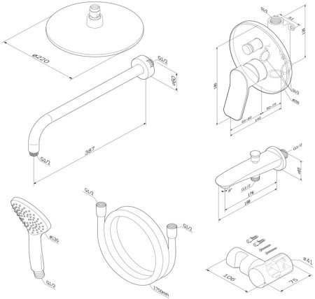 Душевая система AM.PM X-Joy FB85A10000 Хром 