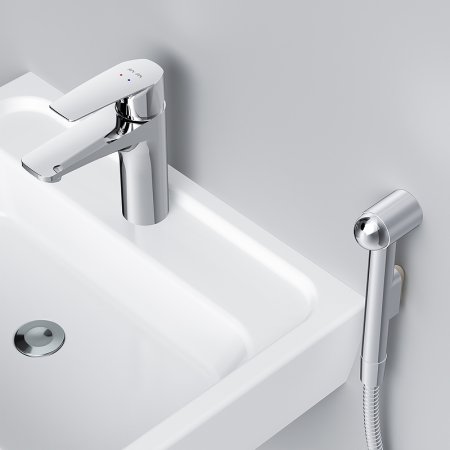 Смеситель для раковины AM.PM Gem F90A03000 с гигиеническим душем Хром 