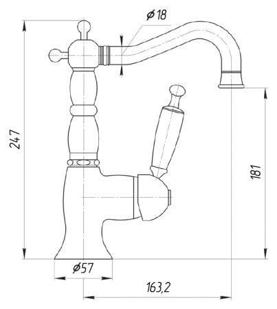 Смеситель Migliore Oxford 19118 для раковины тосканская бронза 