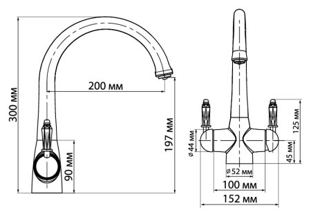 Смеситель для кухонной мойки Omoikiri Okinawa AB 