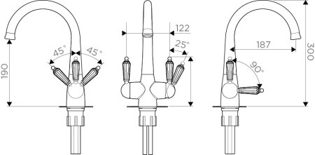 Смеситель для кухонной мойки Omoikiri Okinawa AB 