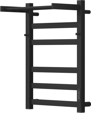 Полотенцесушитель электрический APEXTERMO Terra TR11164BM 600x400 с крючками и полкой, черный матовый 