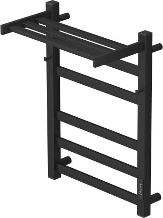 Полотенцесушитель электрический APEXTERMO Terra TR11164BM 600x400 с крючками и полкой, черный матовый 