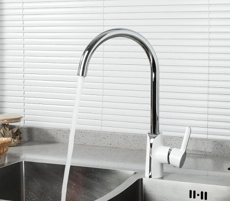 Смеситель для кухни Gappo G03-8 G4003-8 Белый Хром 