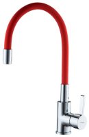Смеситель Ledeme L4898-1 для кухонной мойки, хром/ красный