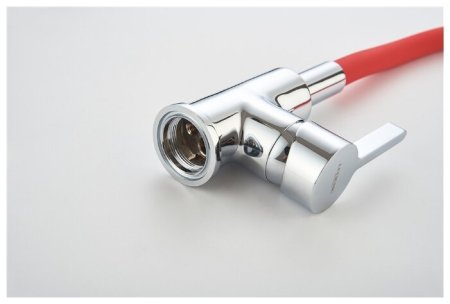 Смеситель Ledeme L4898-1 для кухонной мойки, хром/ красный 