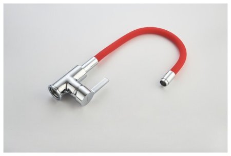 Смеситель Ledeme L4898-1 для кухонной мойки, хром/ красный 