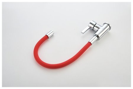 Смеситель Ledeme L4898-1 для кухонной мойки, хром/ красный 