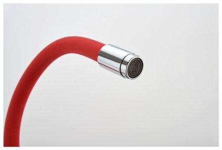 Смеситель Ledeme L4898-1 для кухонной мойки, хром/ красный 