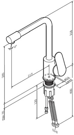 Смеситель для кухни AM.PM Like F8005722 Черный 