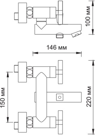 Смеситель WasserKRAFT Weser 7801 для ванны с душем 