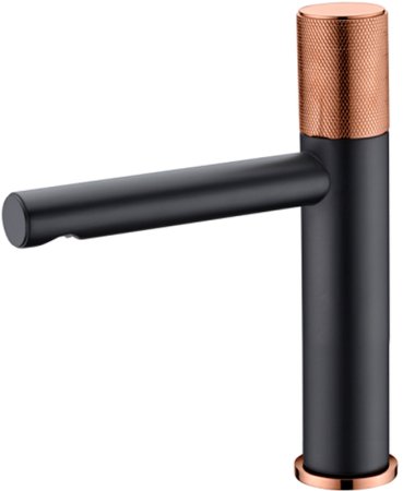 Смеситель для раковины Bronze de Luxe Avantgarde 2010MH Черный Розовое золото 