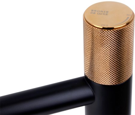 Смеситель для раковины Bronze de Luxe Avantgarde 2010MH Черный Розовое золото 