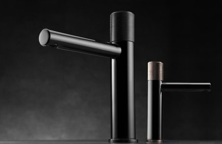 Смеситель для раковины Bronze de Luxe Avantgarde 2010MH Черный Розовое золото 