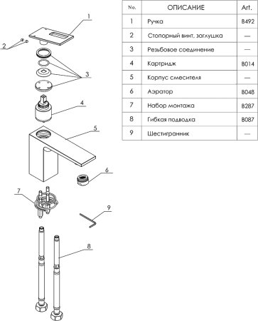 Смеситель WasserKRAFT Alme 1503 для раковины 