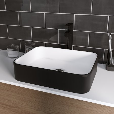 Раковина-чаша Grossman 50 GR-4043BW Белая Черная 