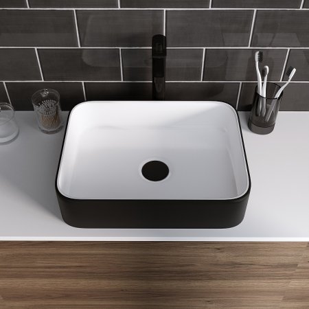 Раковина-чаша Grossman 50 GR-4043BW Белая Черная 