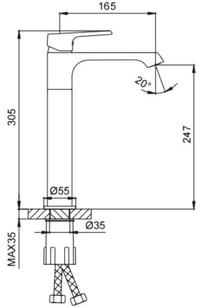 Смеситель для раковины Frap H71 F1071-2 Хром 