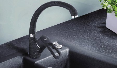 Смеситель для кухни Frap F4166-7 Черный матовый 