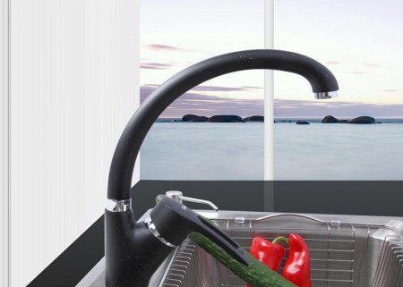 Смеситель для кухни Frap F4166-7 Черный матовый 