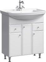 Тумба под раковину Aqwella Барселона 75 BA0107K с бельевой корзиной Белая