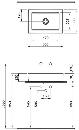 Раковина-чаша Bocchi Vessel 56 1172-020-0125 Антрацит матовая 