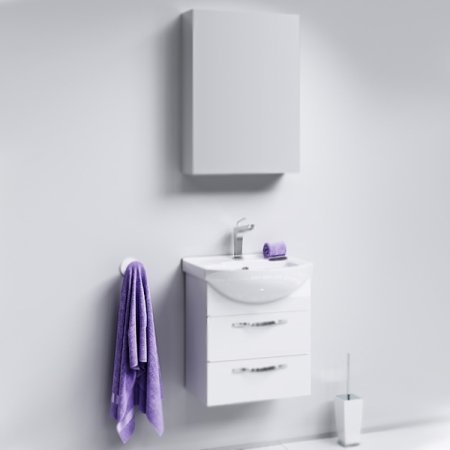 Тумба под раковину Aqwella Аллегро 50 Agr.01.05/2 подвесная Белая 