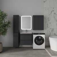Тумба подвесная STYLE LINE "Атлантика 60", Люкс Плюс графит с раковиной Атлантик 60
