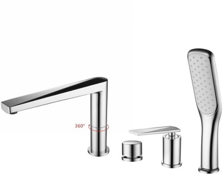 Смеситель на борт ванны Boheme Venturo 370 Хром 